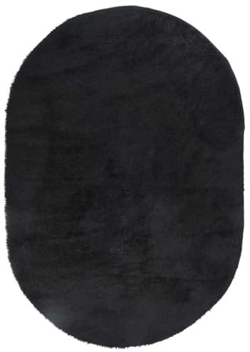 vidaXL Teppich Shaggy Hochflor Schwarz 300x200 cm Polyester, Teppich, Schlafzimmerteppich, Teppich Modern, Wohnzimmerteppich, Flauschiger Teppich