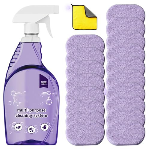Nuroclean Spray, Nuroclean Tablets for Grease, Spray Bottles for Cleaning with Concentrated, All-Purpose Cleaning Spra for Home, Kitchen, Bathroom & More (18Pcs)