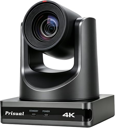 Prisual 4K PTZ Camera 20x Optical Zoom with Network USB3.0 HDMI PTZ Camera for Church Services Worship Education PoE Support