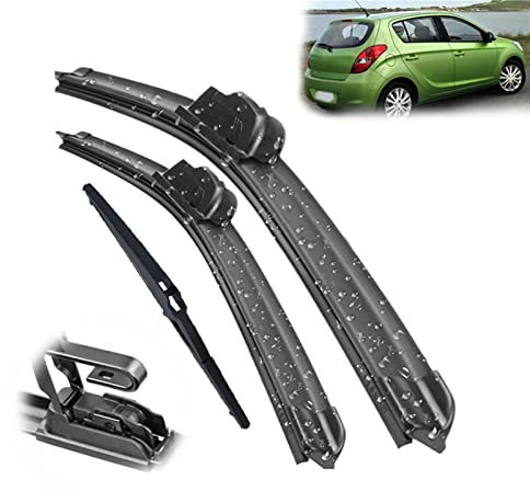 ,para Hyundai I20 PB 2008-2014 Juego de escobillas limpiaparabrisas Delanteras y traseras Parabrisas 24''+16''+12''