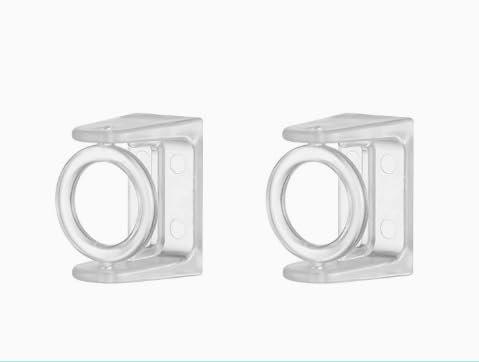 8 Pezzi Ganci per Tende Senza Bucare, Staffa autoadesiva per Asta Tende Bianco, Ganci Adesivi per Tende, Staffa Autoadesiva per Asta Tende per Bagno, Cucina, Camera da Letto (Trasparente)