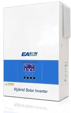 Inverter solare ibrido da 6200 W, funziona senza batteria, funzione parallela, inverter a onda sinusoidale pura off-grid 230 V, ingresso fotovoltaico 60-500 V, per batterie da 48 V, con modulo WiFi