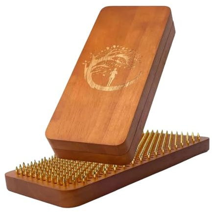 kowaku 2 Stück Sadhu Board Holz-Nagelbrett für Yoga, Kiefernholz-Nagelbrett zur Förderung der Durchblutung, Fußmassagebrett Akupressur-Nagelbrett Holz für Meditation Büro Heimtraining, mit Muster
