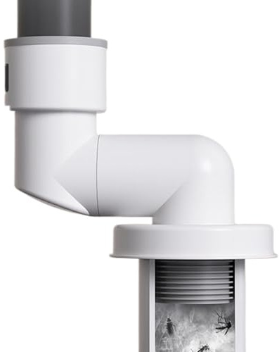 Rutschfest, Wandmontage, für Abfluss, drehbar, geruchshemmend, für Spüle, Waschbecken und Badezimmer – Geruchsverschluss für Waschmaschine, Toilette, Siphon