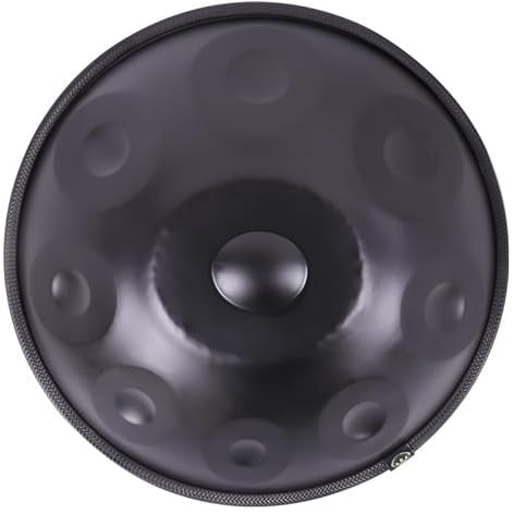 18IN Kurd D Moll 9 Töne Handpan Trommel 440HZ Percussionsinstrument Stahlzungen Trommel (Schwarz)