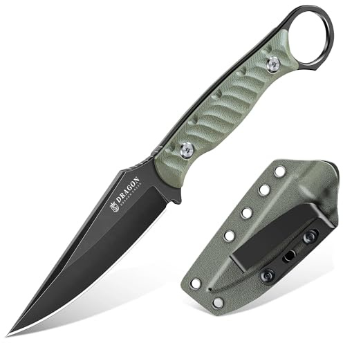 Dragon Creek EDC Outdoor Messer Kydex Scheide Grün | Kompaktes Messer mit Vollkonstruktion, geeignet für Camping, Wandern und Freizeit