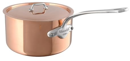 Mauviel M'3 S Copper Sauce Pan With Lid, Cast Stainless Steel Handle, 2.8-Qt, Made In France