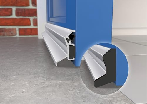 Aluminium Door Rain Deflector 914mm – Concealed Fix Weather Drip Bar for uPVC, Composite & Timber Doors – External Water Guard with End Caps (Mill)
