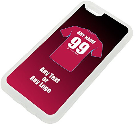 Personalised Gift - Villa iPhone 6 / 6s Case (Football Design) - Any Name Message Unique TPU Mobile Cover Apple - Aston Ashton Lions Claret and Blue Army Club
