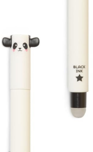 Legami - Penna Gel Cancellabile, Sfera sull'Estremità per Rimuovere l'Inchiostro senza Consumare il Foglio - Inchiostro Nero Termosensibile, Diametro Punta 0,7 mm - Tema Panda