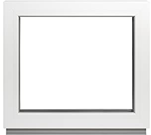 Framex Festverglasung 105 x 100 cm Weiß 2-fach, festes PVC Kellerfenster mit 32 mm Verglasung (4/24/4), für Garage, Gartenhaus und Nebenraum, BxH 1050 x 1000 mm