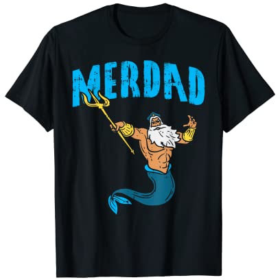 Merdad Neptune Mermaid Security Family Matching Dad Men Gift T-Shirt