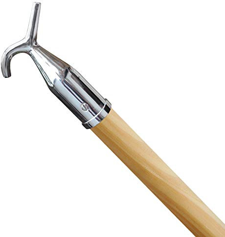 Pole Hook, for opening Sash Windows, Attic & Loft Hatch, blinds Skylight, Fanlight. Compatible with VELUX® Roof Windows, (Polished Chrome)