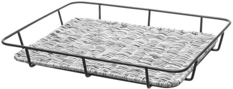 HENDI Brotkörb, mit Edelstahlrand, Brötchenkorb, Körbe, 400x300x(H)50mm, Polypropylen/Edelstahl, Grau