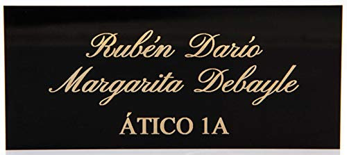 Placas Buzón Lote hasta 30 Comunidades de Vecinos (Negro Brillante/Grabado Dorado)