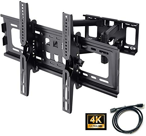 PALMAT - TV Wandhalterung – Schwenkbare, Neigbare Doppelarm TV-Halterung, 32-55 Zoll-Fernsehständer, Versa 400 x 400mm