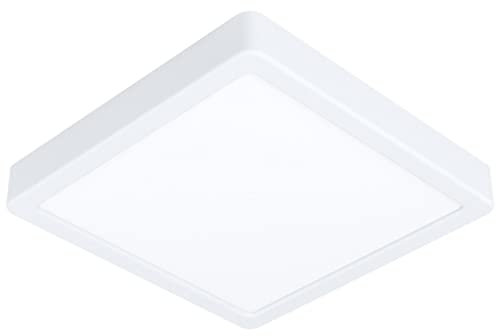 EGLO LED Deckenleuchte Fueva 5, L x B 21 cm, 1 flammige Aufbauleuchte aus Stahl und einer Kunststoff Leuchtfläche, Deckenlampe in Weiß, LED Aufbaulampe neutralweiß