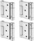 QWORK® 4 pièces Charnières À Ressort, 76mm, en Acier Inoxydable 304 Double Action pour Portes Battante Charnière Fermeture Automatique, chargéà ressort pour porte de café et de saloon
