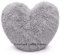 Cuddly Teddy Bear Fleece Super Soft 3D Heart Shape Fluffy Filled Cushion Cosy & Warm Home Decoration Gift For Loved One Valentine Day 100% Polyester Heart Cushion Silver 38cm x 38cm Approximate