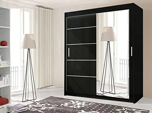 IE INTERIOR EMPORIUM Modish Lyon 2 and 3 sliding door wardrobe (120cm, Black)