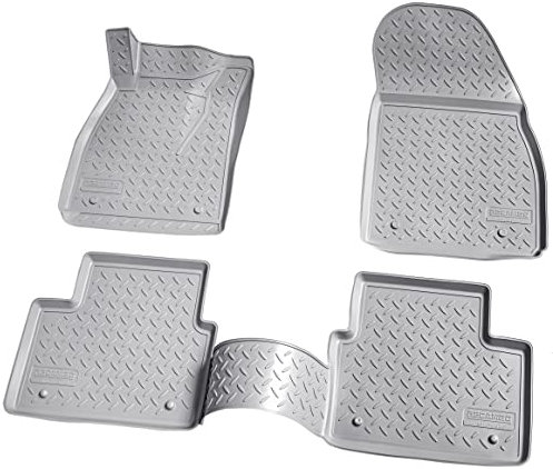 Recambo 3D Gummi Fußmatten kompatibel für OPEL Insignia A | BJ 2008-2017 | Auto Gummimatten | Passgenau | mit Rand | grau