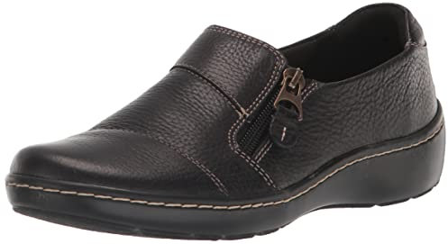 Clarks Women's Cora Harbor Loafer, Black Leather, 5 UK