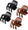 4 Pieces Hair Claw Clips Medium Hair Clips Non Slip Hair Clamps Butterfly Hair Clips for Women Girl's Hair Black & Brown (A)