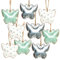 Logbuch-Verlag 9 Schmetterlinge Ostern Metall Anhänger Deko Frühling Sommer Metallanhänger Silber weiß grün 4 cm