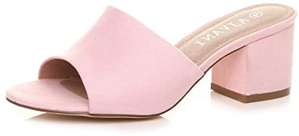 AJVANI low mid block heel casual party evening mules sandals size 4 37