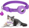 Airtag Katzenhalsband - Integriert Mit Halter, Glocke und Reflektierender Sicherheitsschnalle für Kätzchen und Welpen (Lila)