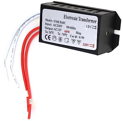 Trasformatore Elettronico Alimentatore 12V,Trasformatore 220 Convertitore di Tensione Elettronico Adattatore Trasformatore di Alimentazione da 220V a 12V (60W)