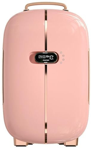 12L Cosmetic Mini Refrigerator Double Door Retro Beauty Refrigerator Portable Constant Temperature Digital Display Refrigerator,Pink