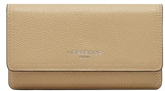 Liebeskind Berlin Damen Geldbörse Slam Leder - Groß, Viel Platz, RFID-Schutz, Beige