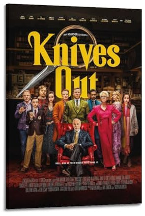 xze Film Knives Out Poster Zimmer Dekorative Leinwand Poster Ästhetischer Posterdruck Wandkunst Dekor Poster 30 x 45 cm Rahmen Stil