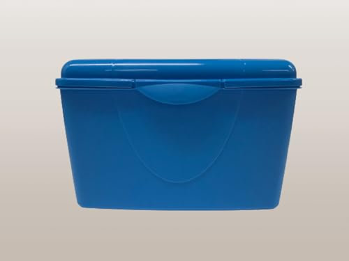 Lomatek Knäckebrotbox mit Klickverschluss, Kunststoff BPA-frei, blauazur