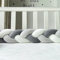 JIcloun Bettschlange Geflochten, kopfschutz Gestrickt, Knotenkissen, Seitenschläferkissen, Bettumrandung Kantenschutz, Kopfschutz Bettumrandung,A6,5M