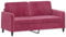 vidaXL Sofa 2-Sitzer, Loungesofa Couch mit Armlehnen Rückenkissen, Wohnzimmersofa Designsofa mit Metallgestell, Sitzmöbel Zweisitzer, Weinrot Samt