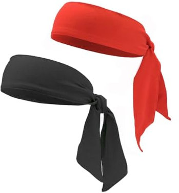 Visxcnu Fascia per Capelli Sportiva,Cravatta sportiva per donne e uomini 2 Pezzi Fasce Sport Cerchietti Fascia Capelli Sport Regolabile Anti Scivolo Hairband per Tennis, Yoga, Bicicletta, Fare Jogging