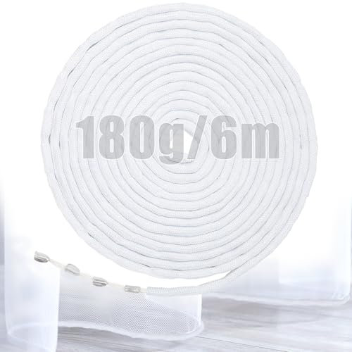 SWTYExt 180g Bleiband für Gardinen Schwer ca.6m Länge Gardinenbeschwerer 30g/M Bleiband für Vorhang Beschwerungsband Unten für Outdoorvorhänge, Moskitonetz, Faltenaufhängung, Gardinenzubehör