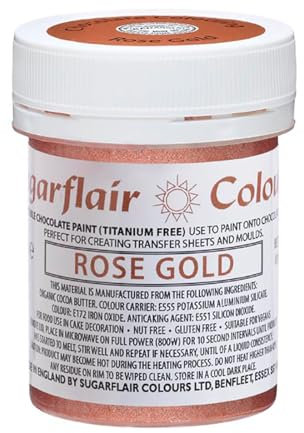 Sugarflair Chocolate Colour Rose Gold, Oro Rosa - Colorante Alimentare, Colorante Cioccolato per Colorare Cioccolatini e Praline - 35g