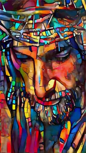 ZHUMUTO Diamond Painting Groß XXL Bilder Set Erwachsene,40x70 cm/15,7x27,5 Zoll Jesus Bunt,5D Diamant Painting Bilder Erwachsene mit Zubehör Stift Für Wohnzimmer Dekoration