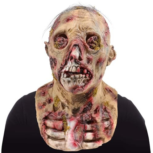 Applysu Masque de zombie effrayant - Monstre biochimique - Masque en latex effrayant pour Halloween - Accessoire de costume pour adultes