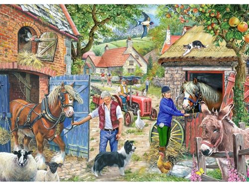 The House of Puzzles - Appletree Lane Jigsaw - 1000 Piece Jigsaws For Adults, Artist Illustrated, Scenic Landscape, Deluxe Puzzle Gifts