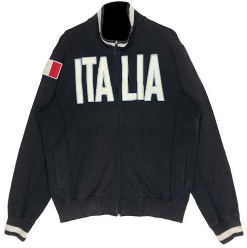 AAOutfitz Italia Jacket Uomo - Italia Track Jacket - Retro Italia Jacket, Nero - Pile, XXL