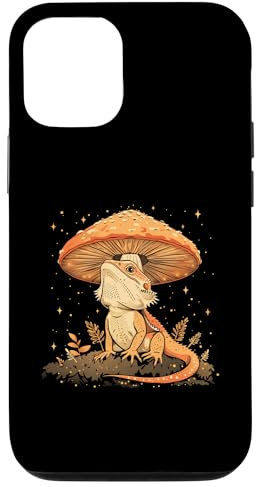 iPhone 14 Cottagecore Aesthetic Bearded Dragon Lizard Mushroom Witchy Case