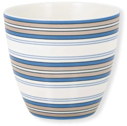 GreenGate Latte cup Carola beige Kaffeebecher Porzellan Streifen 350 ml