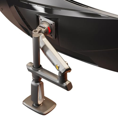 NB Ergonomic Gaming Monitor Stand for Screen 27 to 50 Inch, Heavy Duty Monitor Arm Load Max 18 kg, C-clamp & Grommet Installation VESA 75/100 mm A7