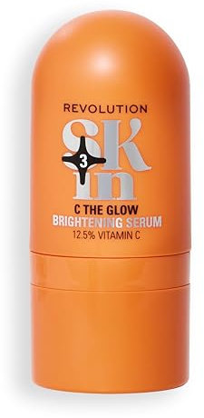 Revolution SKin, C The Glow Brightening Serum, Aufhellendes Serum mit Vitamin C, Verstärkt Strahlkraft, Feuchtigkeitsspendend, Vegan und Tierversuchsfrei, 30ml