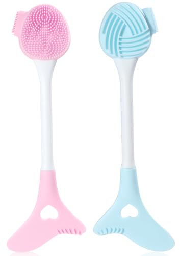 Lapfoon 2 confezioni di esfolianti in silicone per la pulizia dei pori con stencil per eyeliner, scrubber per pori per viso