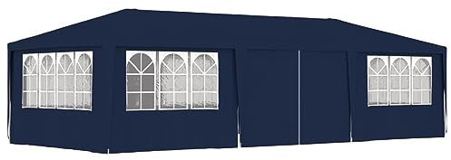 IKAYAA Carpa para Fiestas 4 x 9 m, Carpa Jardín Plegable con Paredes, Carpa para Fiesta, Gazebo, Cenador Plegable para Camping, Fiestas, Exterior, Color Azul